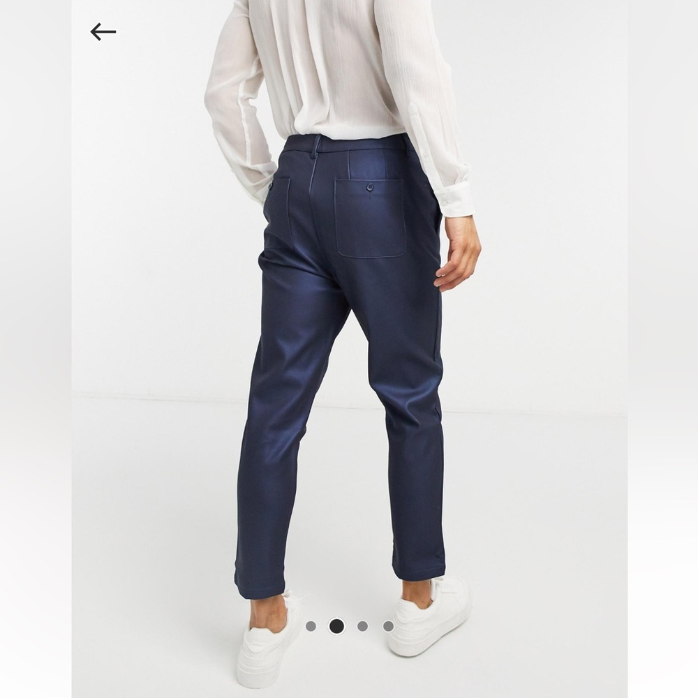 ASOS FAUX LEATHER SMART PANTS - Picture 2 of 9